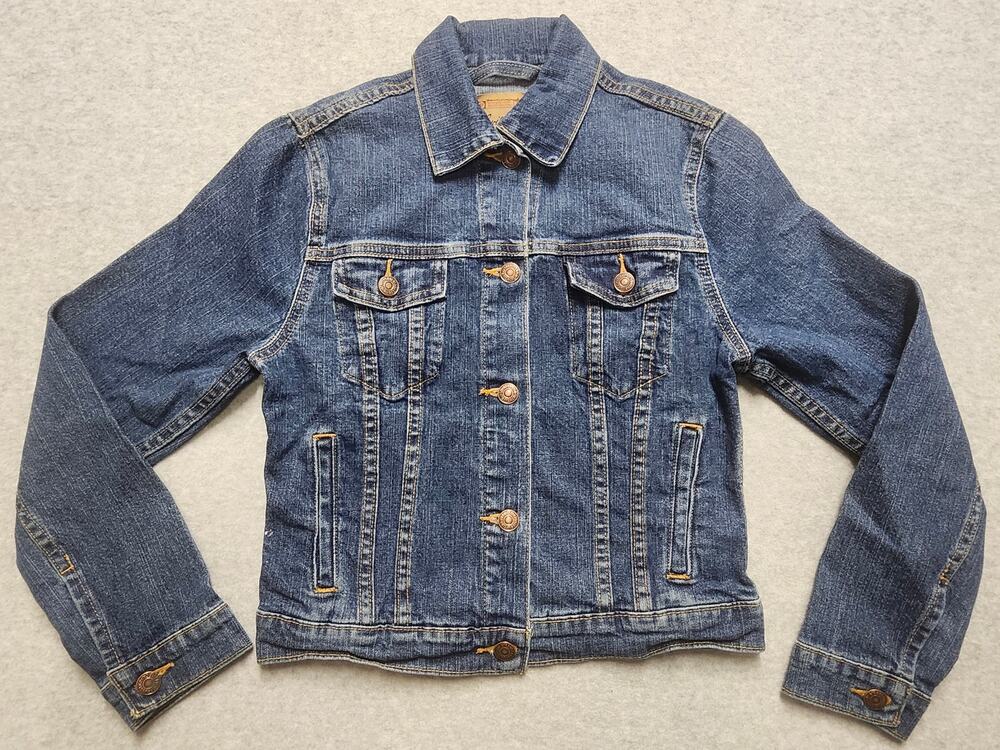 Levi Strauss Signature Denim Jacket Womens XL Blue Trucker Stretch Jean